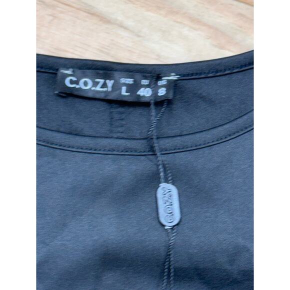 C.O.Z.Y Black Dress White Gray Geometric Design Women’s Size Large NWT - Picture 7 of 10